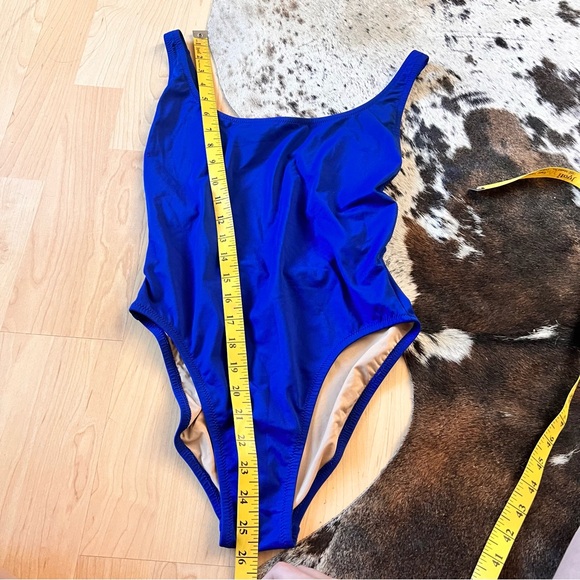 J. CREW Colbolt Blue Plunge Scoopback One Piece Swimsuit Size 4 - Picture 8 of 8
